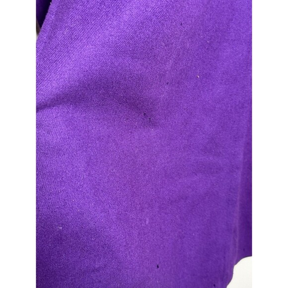 Vintage Art De La Mode Purple Wool Coat Womens Long Made USA 80s - Picture 11 of 14